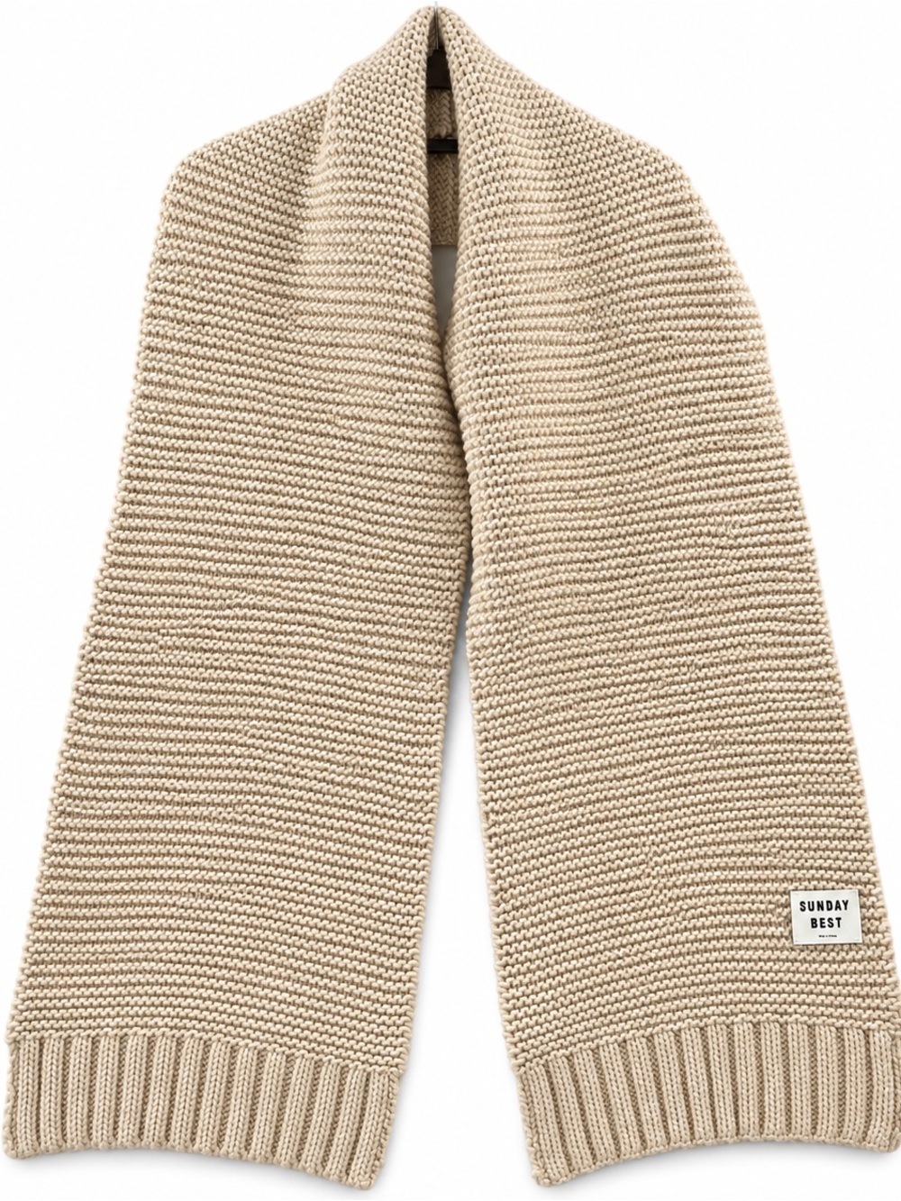 Sunday Best Aritzia Nina Scarf Sand White Chunky Knit NWT